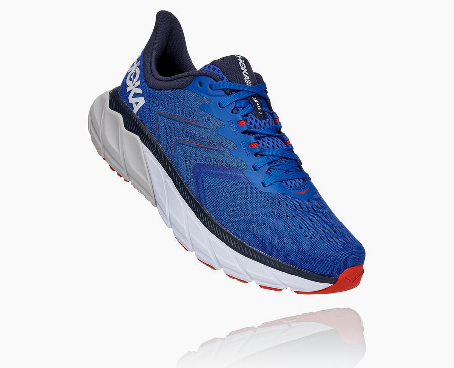 Running Shoes Mens - Hoka One One Arahi 5 - Blue - MGQZCRO-07